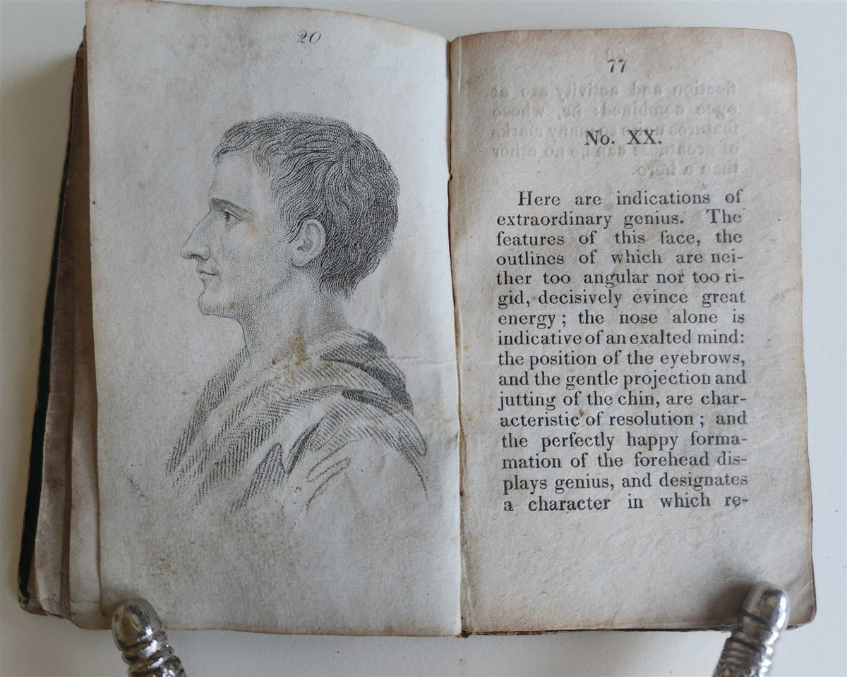 1829 POCKET LAVATER SCIENCE of PHYSIOGNOMY ILLUSTRATED antique AMERICAN EDITION