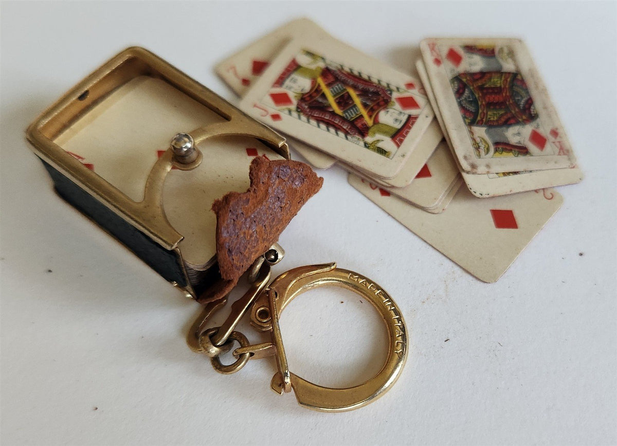 MINIATURE PLAYING CARDS DECK - VINTAGE KEY CHAIN