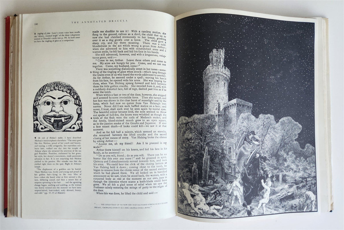1975 THE ANNOTATED DRACULA by Bram Stoker VINTAGE illustrated folio