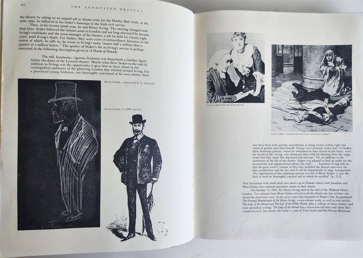 1975 THE ANNOTATED DRACULA by Bram Stoker VINTAGE illustrated folio
