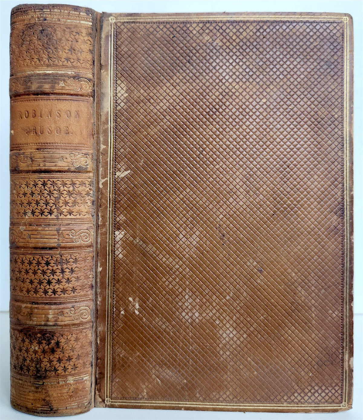 1844 LIFE AND ADVENTURES OF ROBINSON CRUSOE by DANIEL DEFOE antique ILLUSTRATED