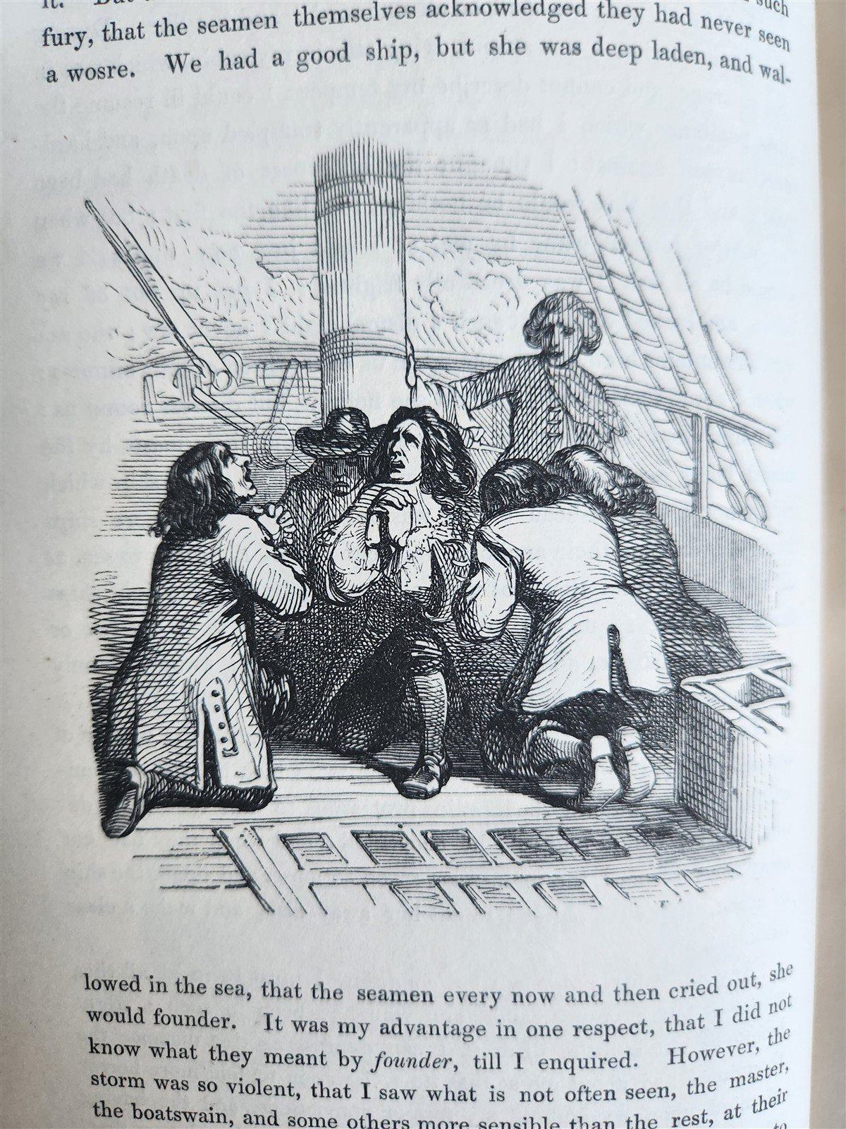 1844 LIFE AND ADVENTURES OF ROBINSON CRUSOE by DANIEL DEFOE antique ILLUSTRATED