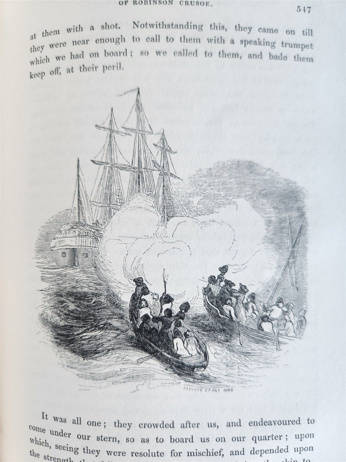 1844 LIFE AND ADVENTURES OF ROBINSON CRUSOE by DANIEL DEFOE antique ILLUSTRATED