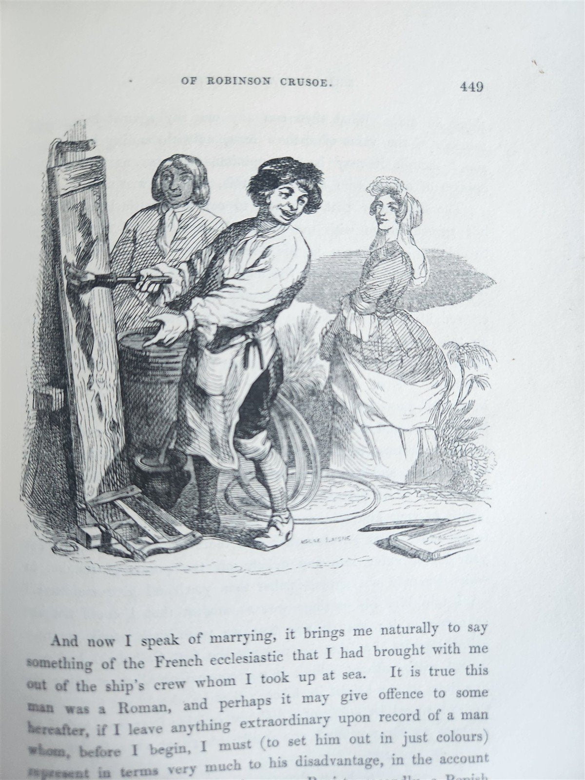 1844 LIFE AND ADVENTURES OF ROBINSON CRUSOE by DANIEL DEFOE antique ILLUSTRATED