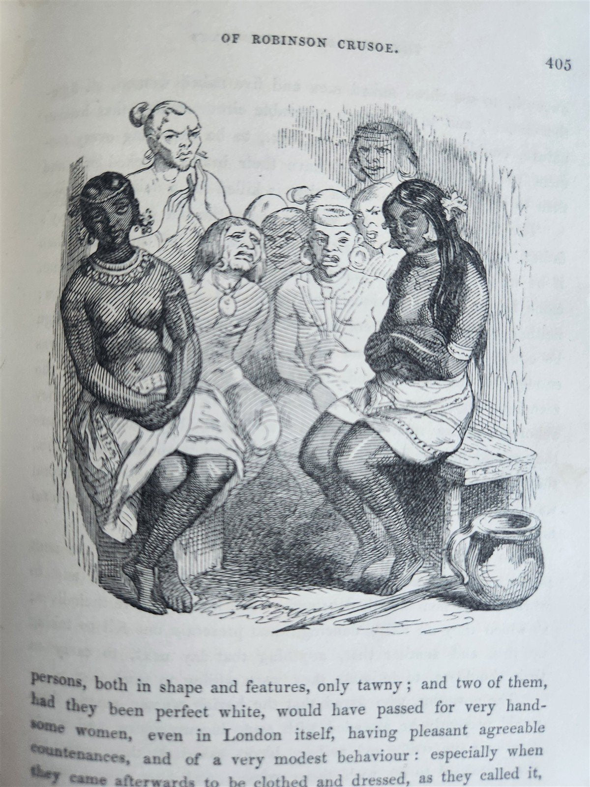 1844 LIFE AND ADVENTURES OF ROBINSON CRUSOE by DANIEL DEFOE antique ILLUSTRATED