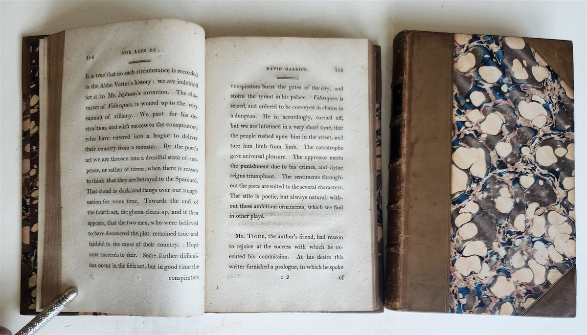 1801 THE LIFE OF DAVID GARRICK by Arthur Murphy antique 2 VOLUMES
