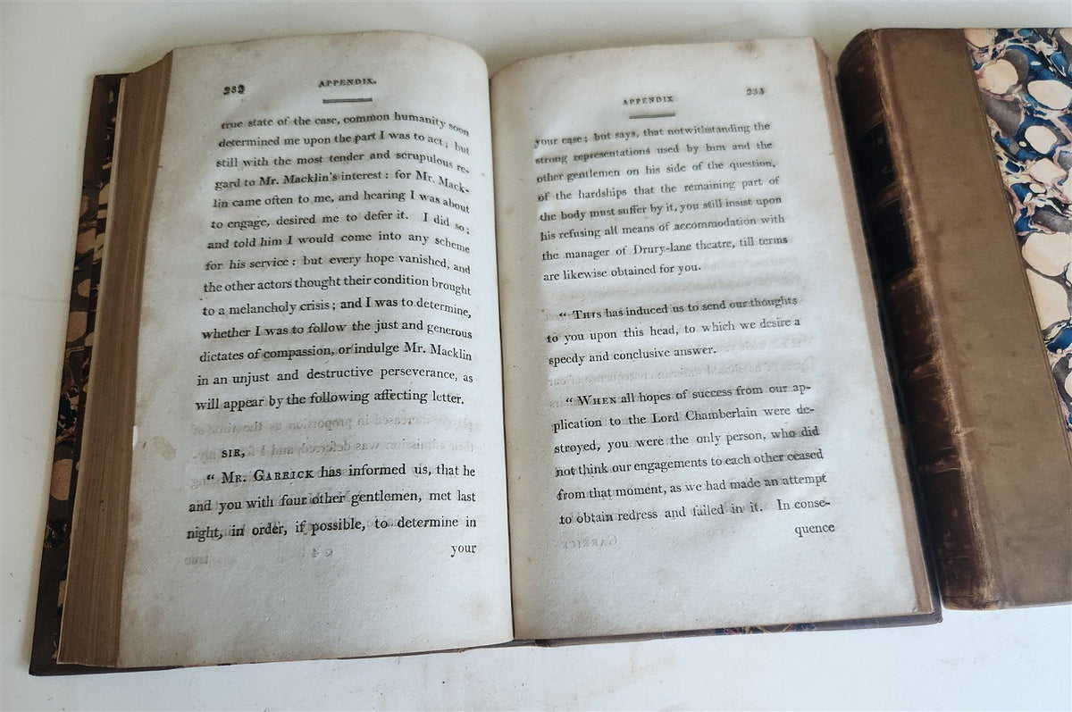 1801 THE LIFE OF DAVID GARRICK by Arthur Murphy antique 2 VOLUMES