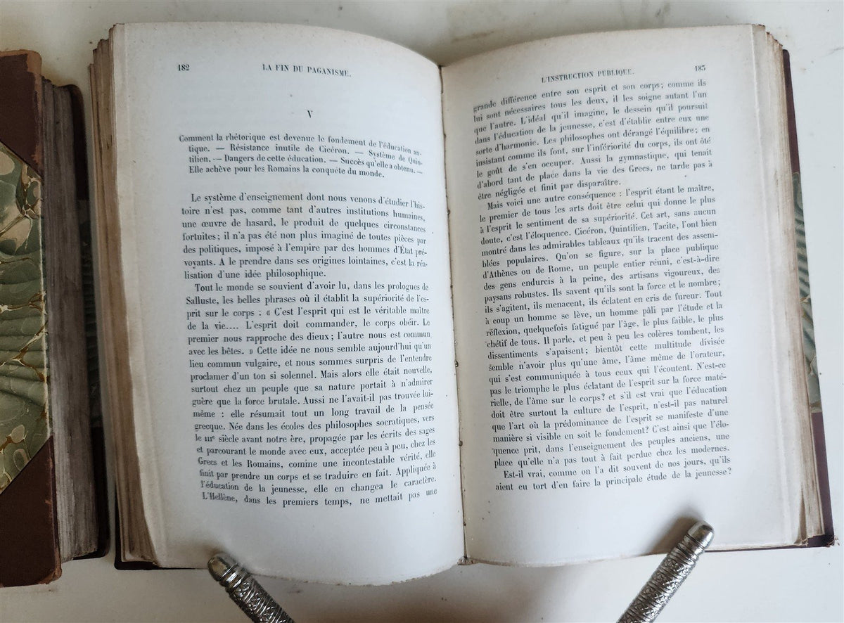 1894 LA FIN DU PAGANISME antique 2 VOLUMES in French