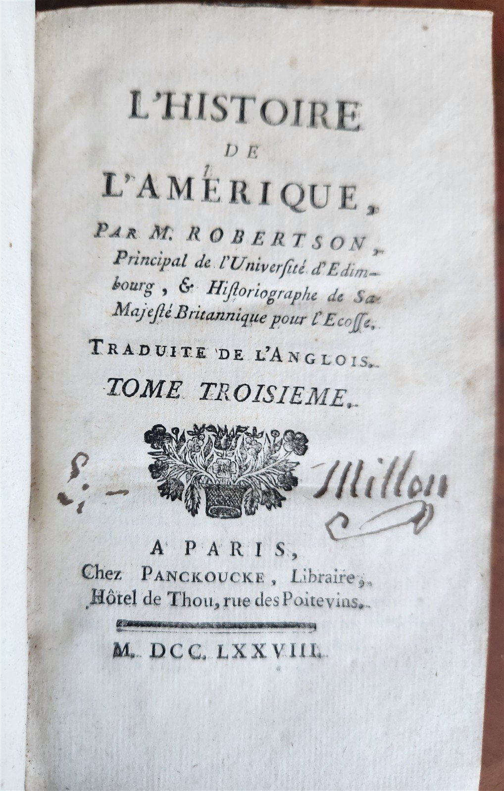 1778 HISTORY of AMERICA 4 VOLS ILLUSTRATED w/MAPS antique M. Robertson in FRENCH