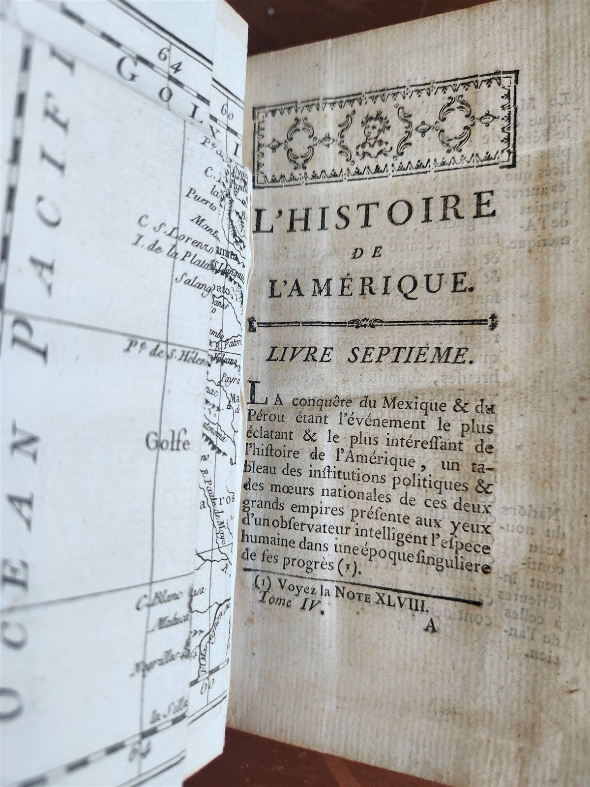1778 HISTORY of AMERICA 4 VOLS ILLUSTRATED w/MAPS antique M. Robertson in FRENCH