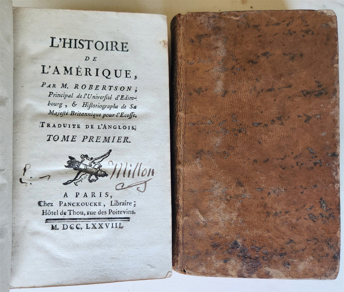 1778 HISTORY of AMERICA 4 VOLS ILLUSTRATED w/MAPS antique M. Robertson in FRENCH