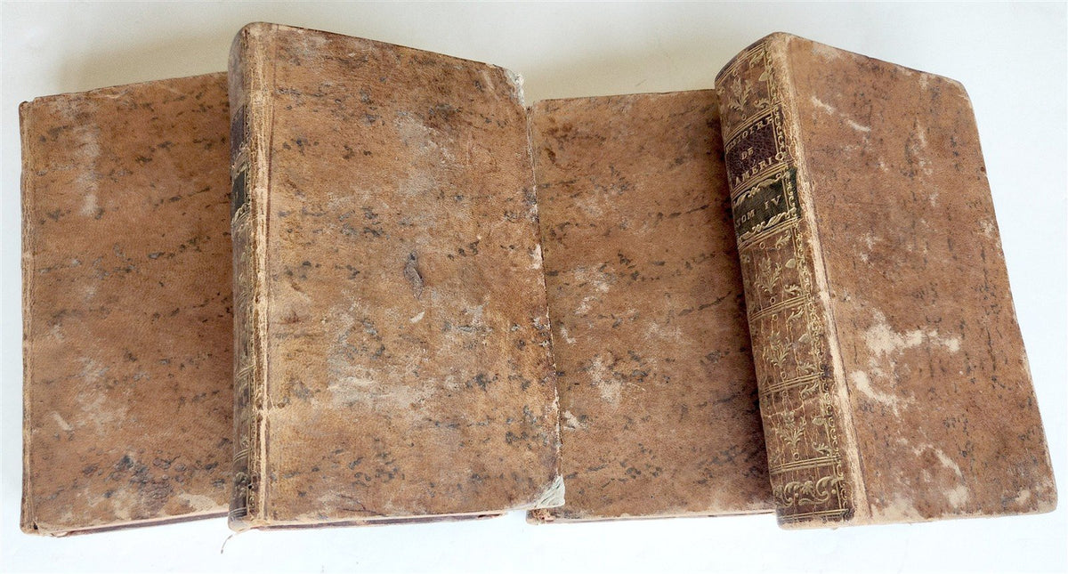 1778 HISTORY of AMERICA 4 VOLS ILLUSTRATED w/MAPS antique M. Robertson in FRENCH