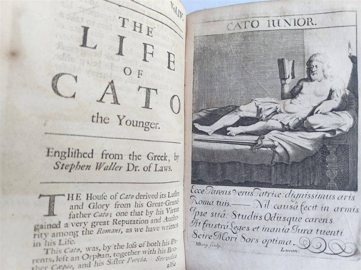 1693 PLUTARCH'S LIVES translated from the Greek ILLUSTRATED antique in ENGLISH