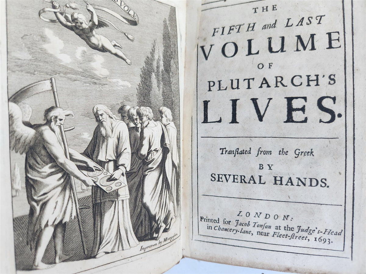 1693 PLUTARCH'S LIVES translated from the Greek ILLUSTRATED antique in ENGLISH