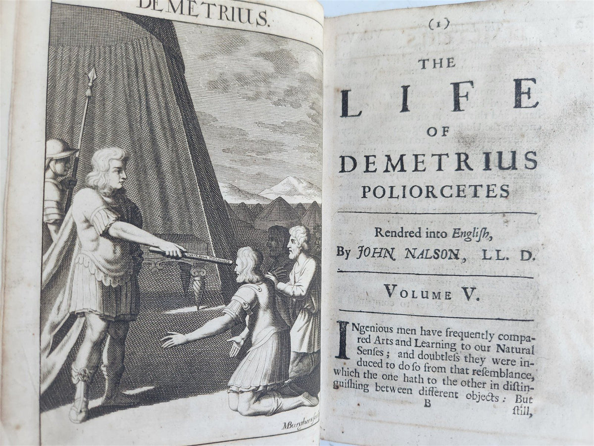 1693 PLUTARCH'S LIVES translated from the Greek ILLUSTRATED antique in ENGLISH