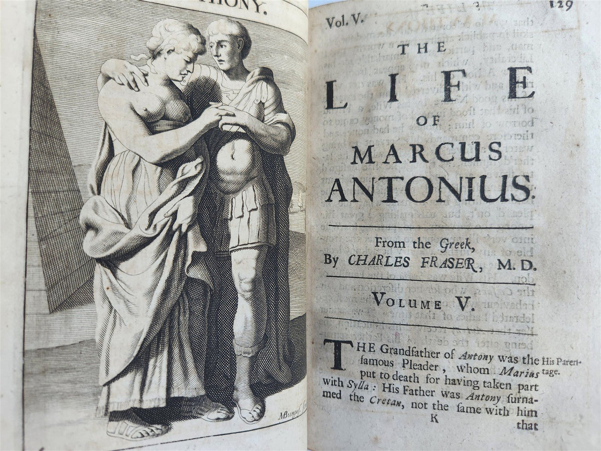1693 PLUTARCH'S LIVES translated from the Greek ILLUSTRATED antique in ENGLISH