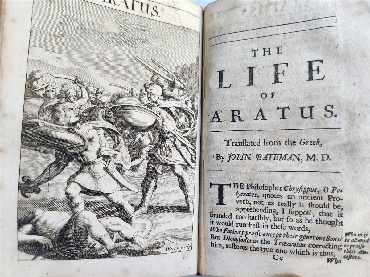 1693 PLUTARCH'S LIVES translated from the Greek ILLUSTRATED antique in ENGLISH
