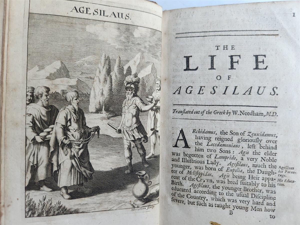 1693 PLUTARCH'S LIVES translated from the Greek ILLUSTRATED antique in ENGLISH