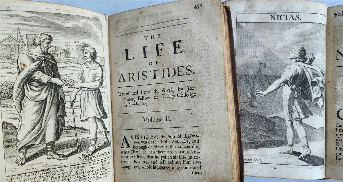 1693 PLUTARCH'S LIVES translated from the Greek ILLUSTRATED antique in ENGLISH