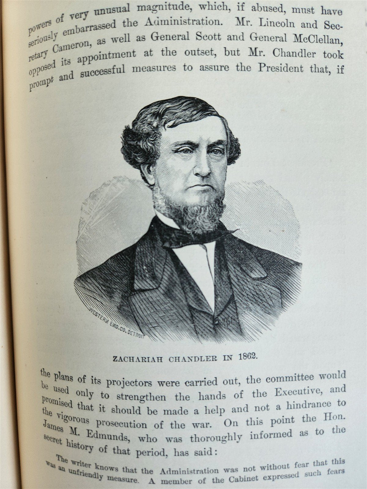 1880 ZACHARIAH CHANDLER LIFE & PUBLIC SERVICES DETROIT POST ILLUSTRATED antique