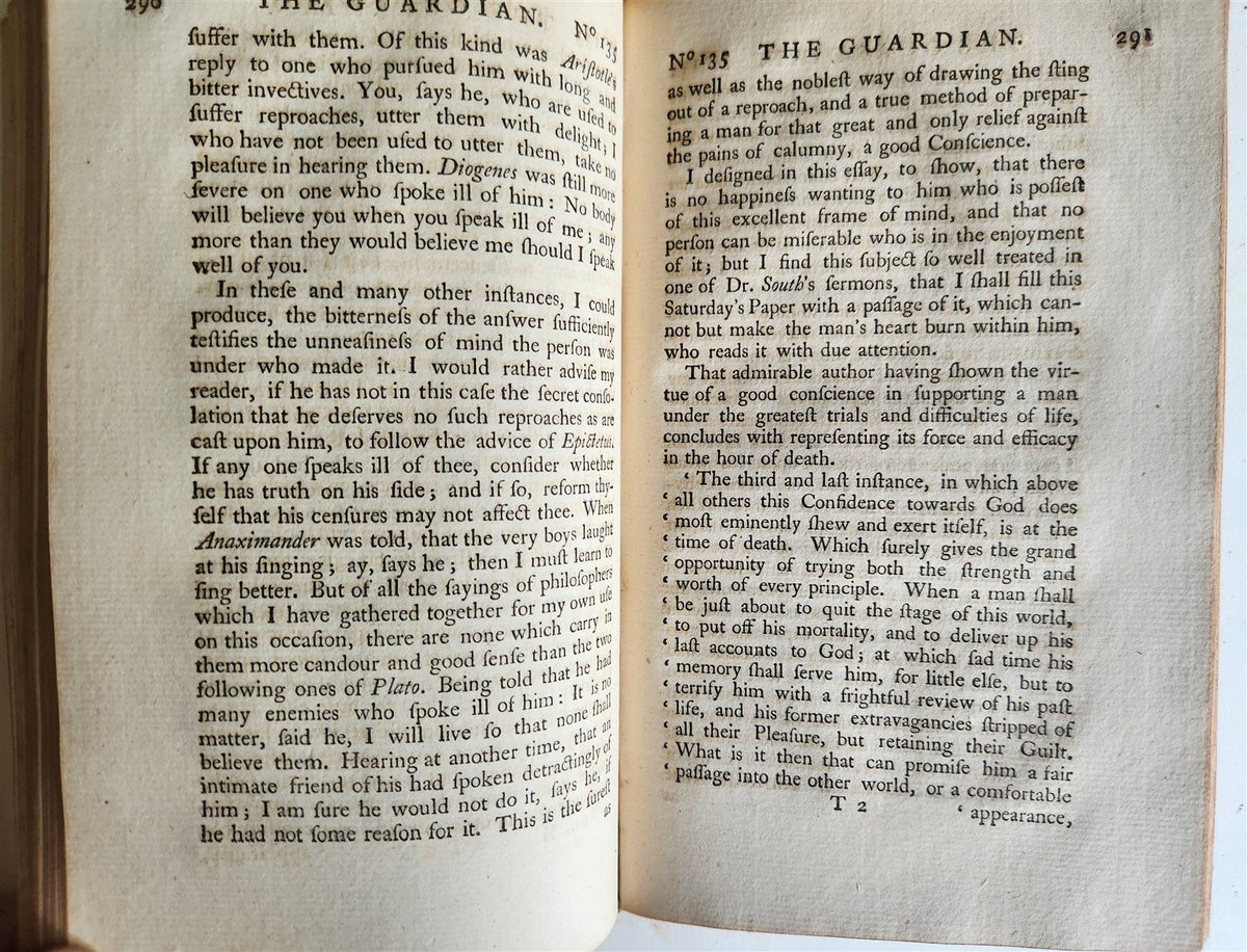 1760 THE GUARDIAN 2 volumes ANTIQUE