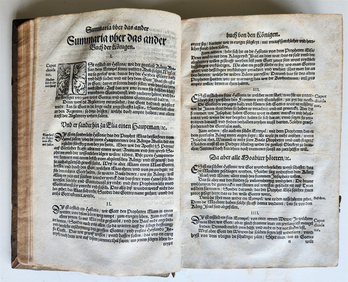 1559 BIBLE COMMENTARIES in GERMAN by Veit Dietrich ANTIQUE pigskin bound FOLIO