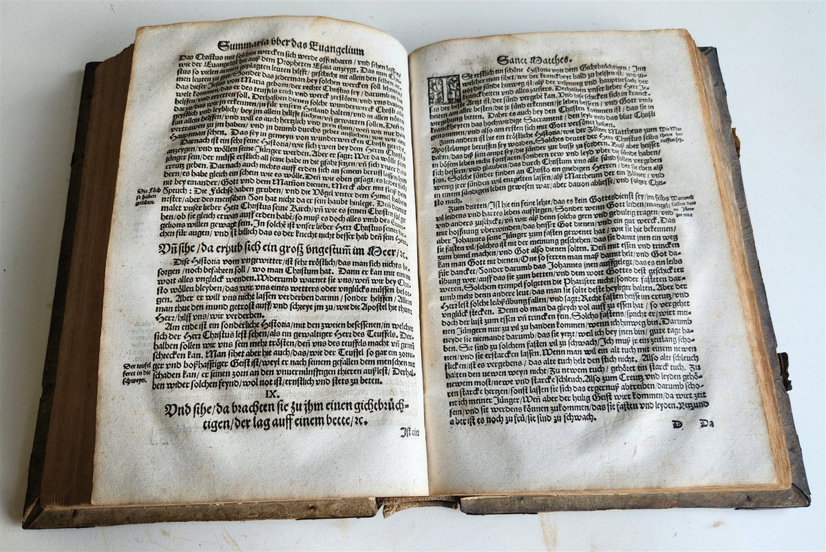 1559 BIBLE COMMENTARIES in GERMAN by Veit Dietrich ANTIQUE pigskin bound FOLIO