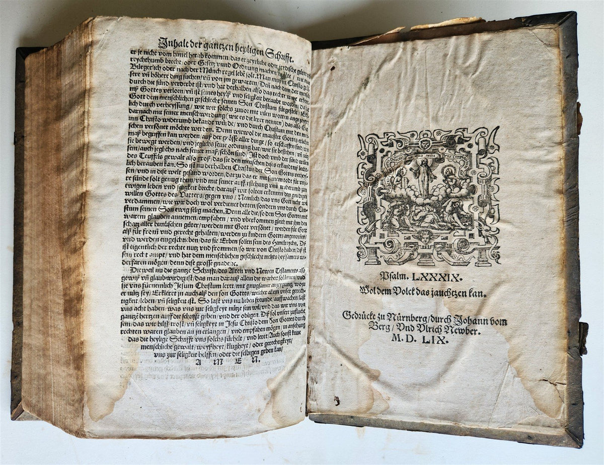 1559 BIBLE COMMENTARIES in GERMAN by Veit Dietrich ANTIQUE pigskin bound FOLIO