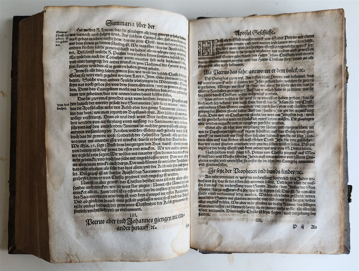 1559 BIBLE COMMENTARIES in GERMAN by Veit Dietrich ANTIQUE pigskin bound FOLIO