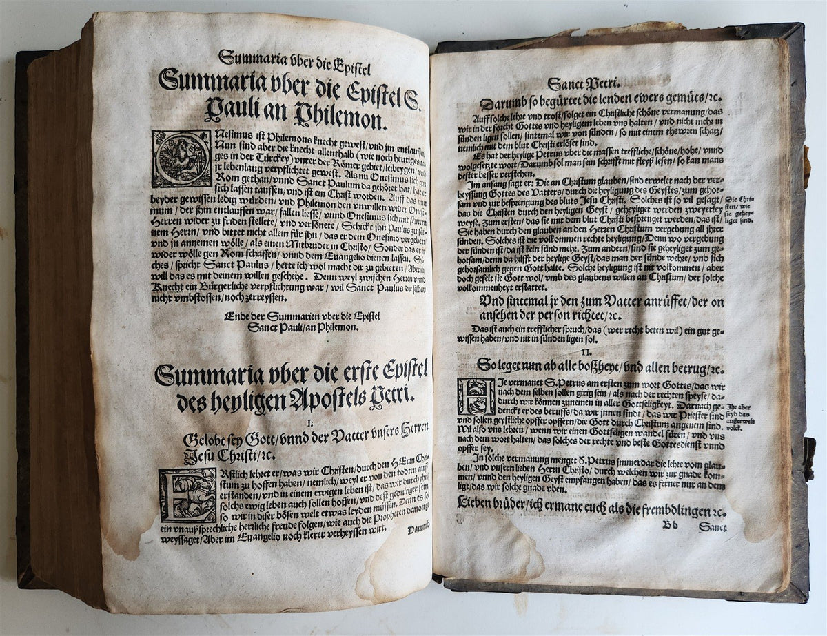 1559 BIBLE COMMENTARIES in GERMAN by Veit Dietrich ANTIQUE pigskin bound FOLIO