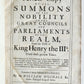1685 All Summons of Nobility to Great Councils & Parliaments of Realm ANTIQUE