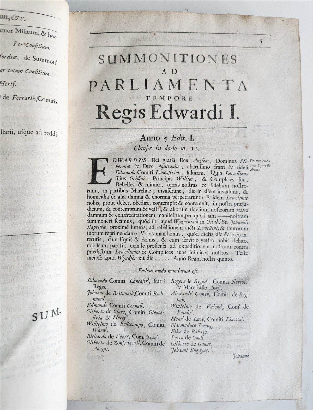 1685 All Summons of Nobility to Great Councils & Parliaments of Realm ANTIQUE