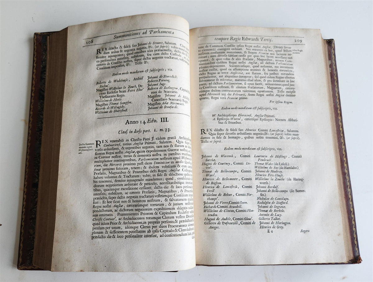 1685 All Summons of Nobility to Great Councils & Parliaments of Realm ANTIQUE