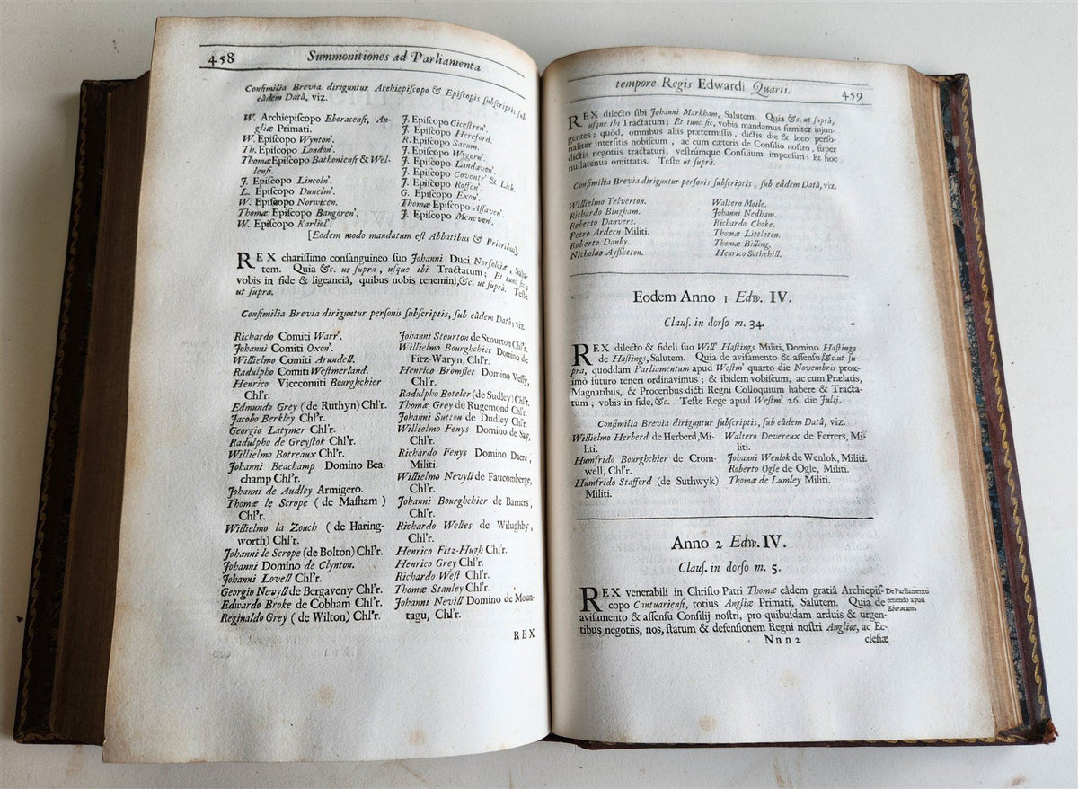 1685 All Summons of Nobility to Great Councils & Parliaments of Realm ANTIQUE