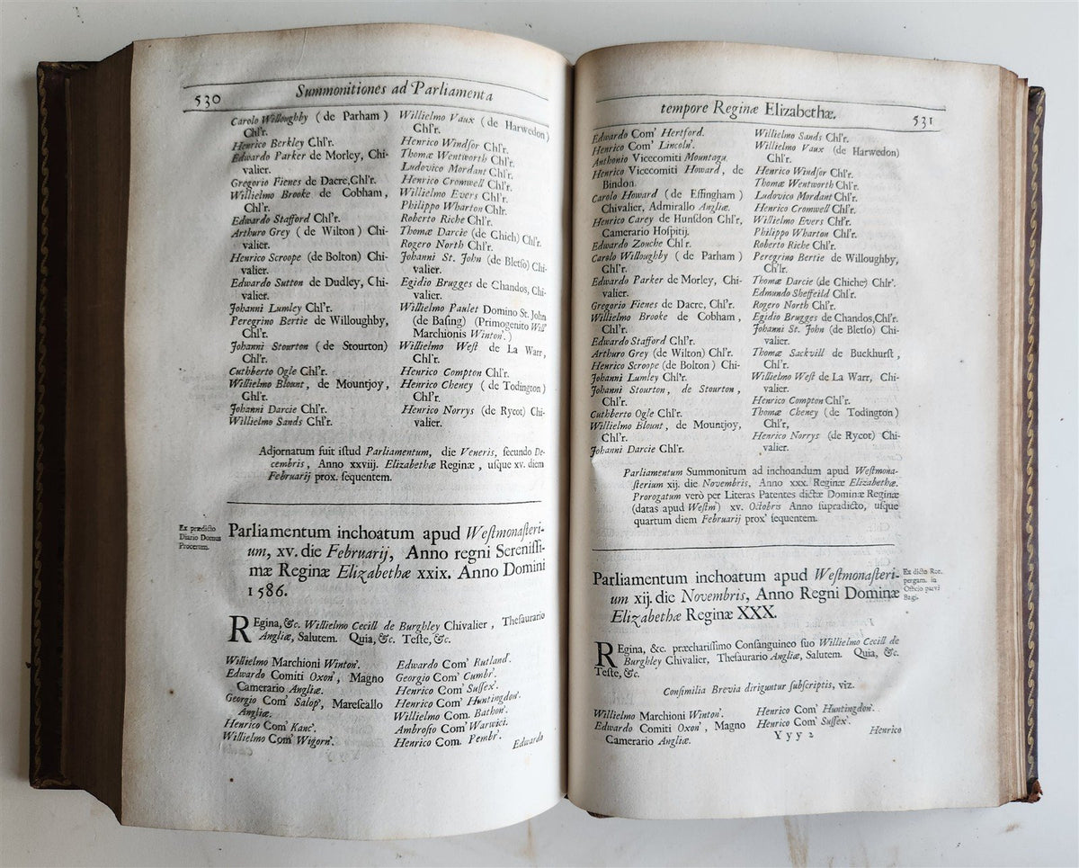 1685 All Summons of Nobility to Great Councils & Parliaments of Realm ANTIQUE