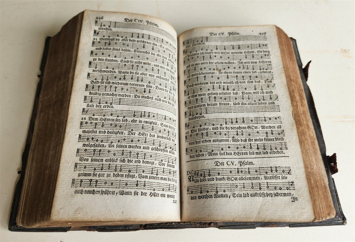 1742 PSALMS of DAVID by Dr. Ambrosi Lobwasser PERIOD DECORATIVE BINDING antique