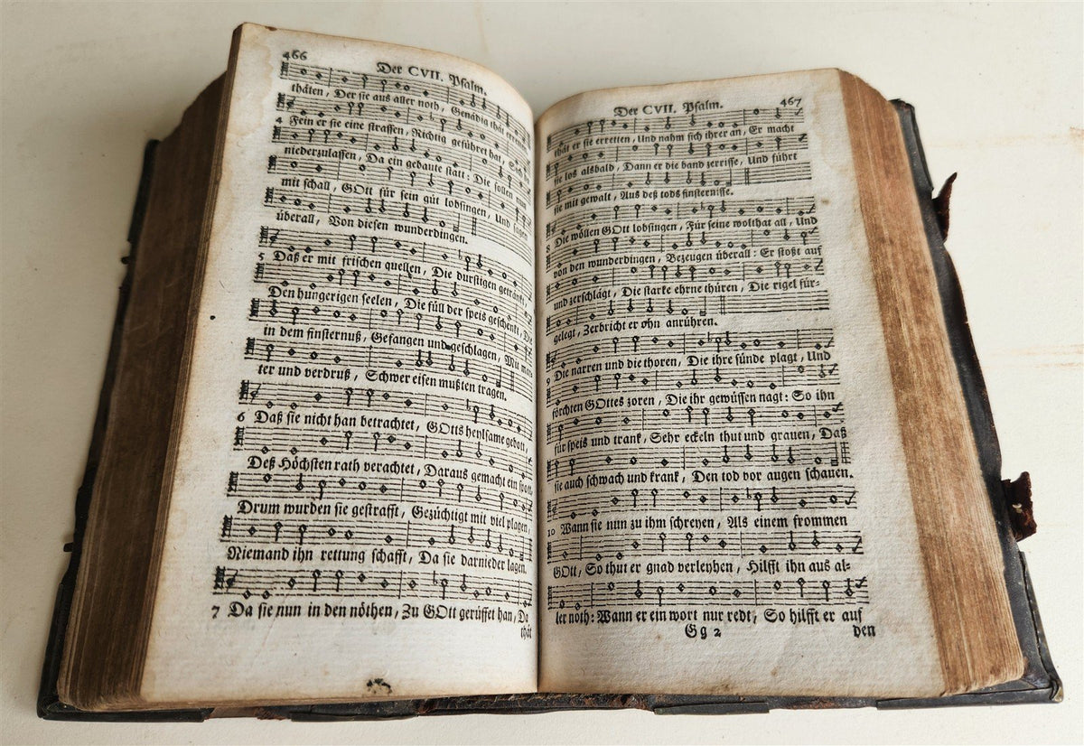 1742 PSALMS of DAVID by Dr. Ambrosi Lobwasser PERIOD DECORATIVE BINDING antique