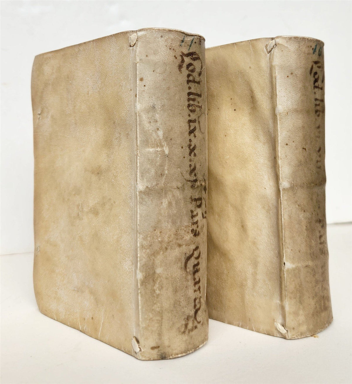 1571 LAW 2 volumes Codex Justiniani VELLUM BOUND antique Corpus Juris Civilis
