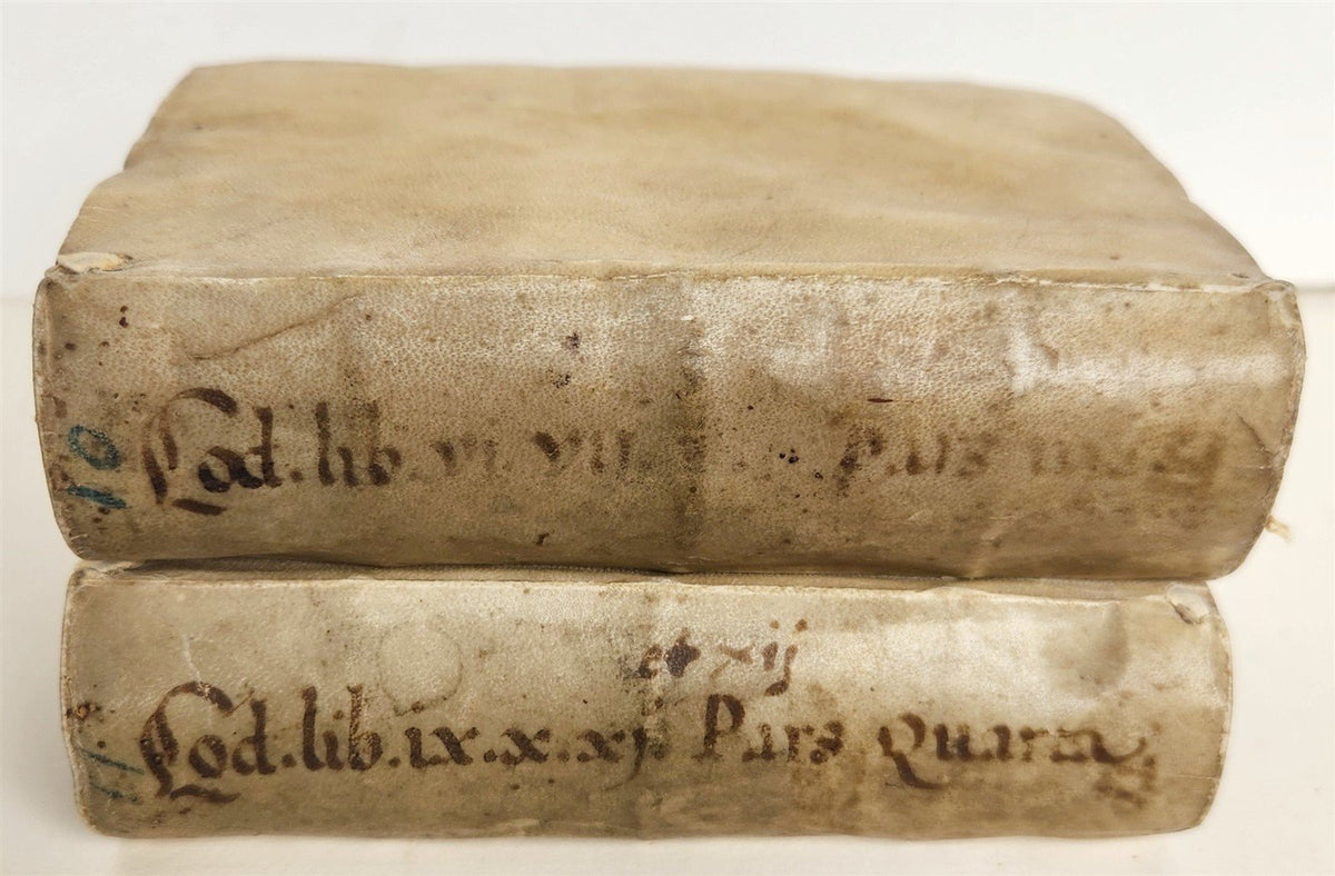 1571 LAW 2 volumes Codex Justiniani VELLUM BOUND antique Corpus Juris Civilis