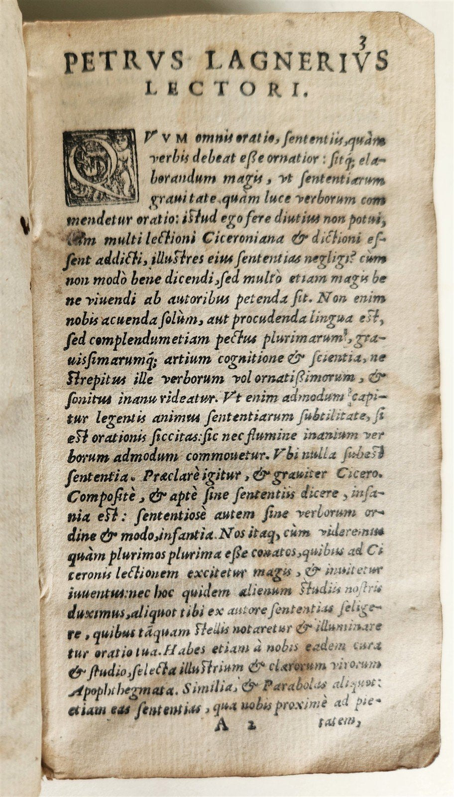 1584 CICERO Sententiarum illustrium apophthegmatum VELLUM BOUND antique