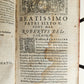 1589 ROBERTO BELLARMINI THEOLOGY 16th CENTURY PIGSKIN BINDING w/ CLASPS antique