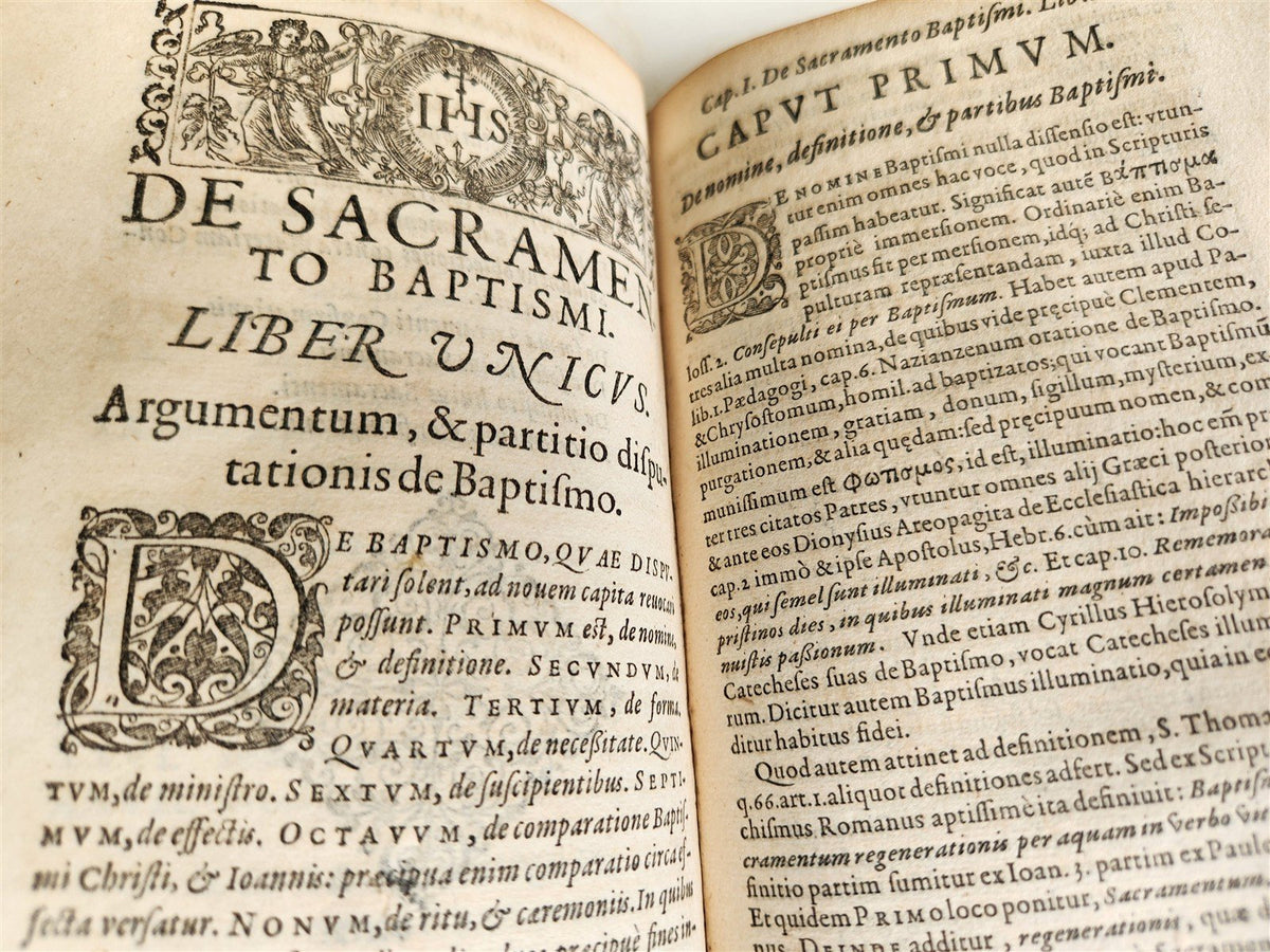 1589 ROBERTO BELLARMINI THEOLOGY 16th CENTURY PIGSKIN BINDING w/ CLASPS antique