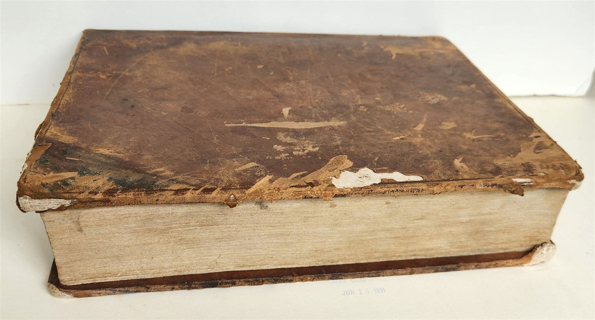 1811 BIBLE HISTORY in FRENCH ILLUSTRATED w/ 270 ENGRAVINGS & MAP antique