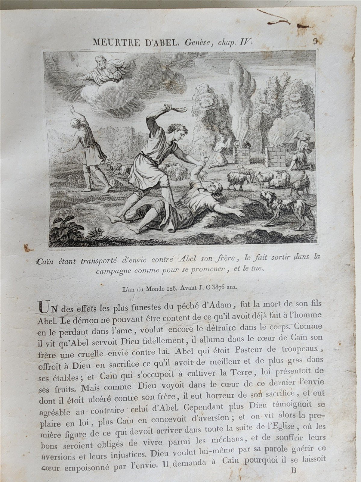 1811 BIBLE HISTORY in FRENCH ILLUSTRATED w/ 270 ENGRAVINGS & MAP antique