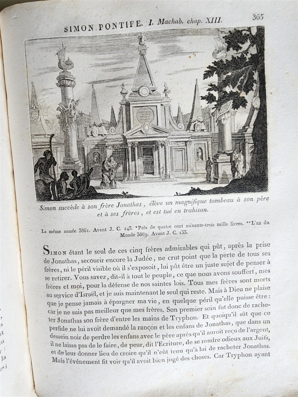 1811 BIBLE HISTORY in FRENCH ILLUSTRATED w/ 270 ENGRAVINGS & MAP antique