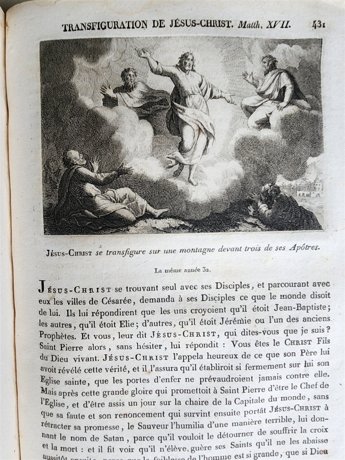 1811 BIBLE HISTORY in FRENCH ILLUSTRATED w/ 270 ENGRAVINGS & MAP antique