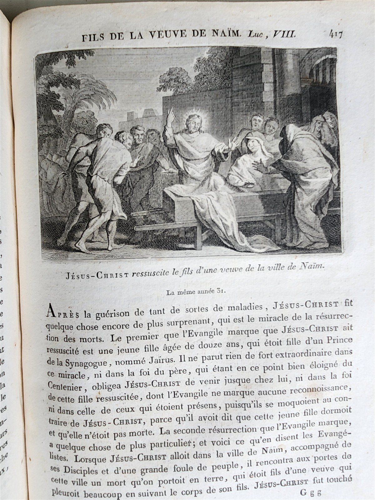 1811 BIBLE HISTORY in FRENCH ILLUSTRATED w/ 270 ENGRAVINGS & MAP antique