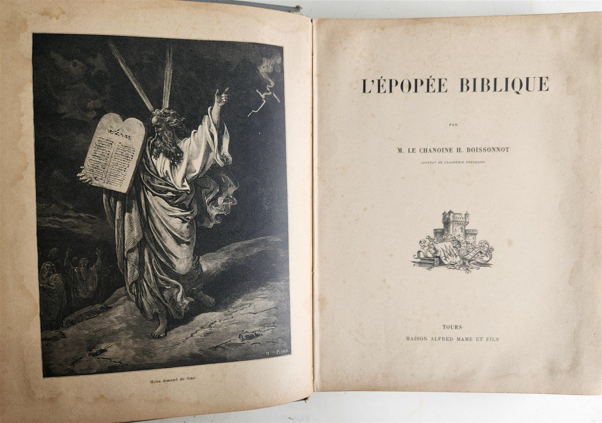 1903 BIBLE HISTORY in FRENCHGUSTAVE DORE ILLUSTRATED antique L'Epopee Biblique