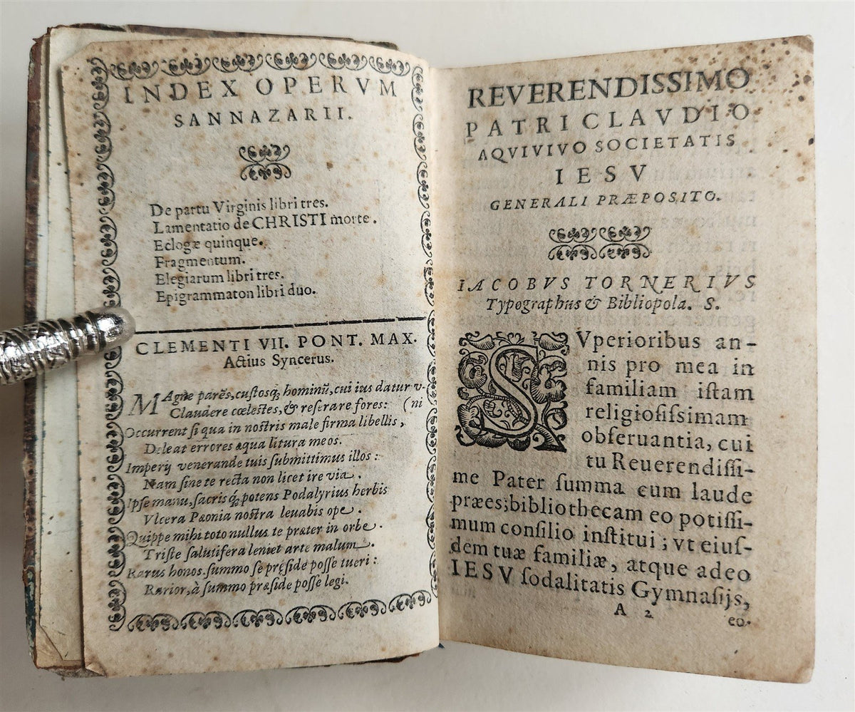 1590 ITALIAN RENAISSANCE POETRY by Jacopo Sannazaro antique 16th CENTURY