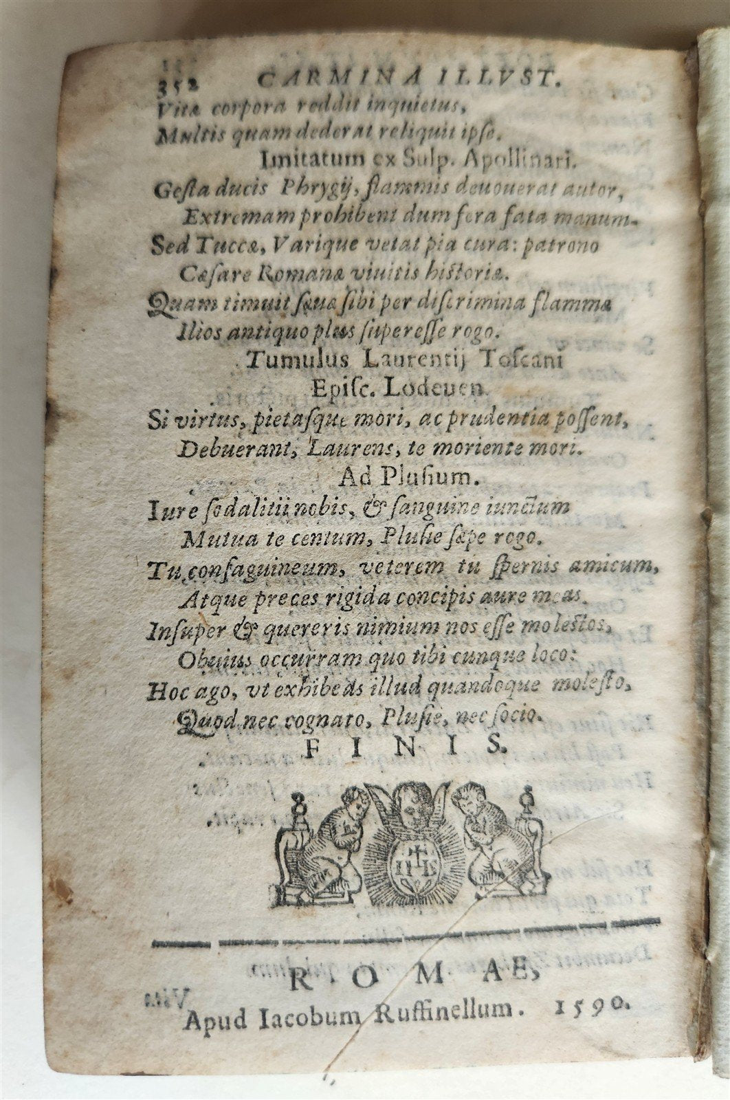 1590 ITALIAN RENAISSANCE POETRY by Jacopo Sannazaro antique 16th CENTURY